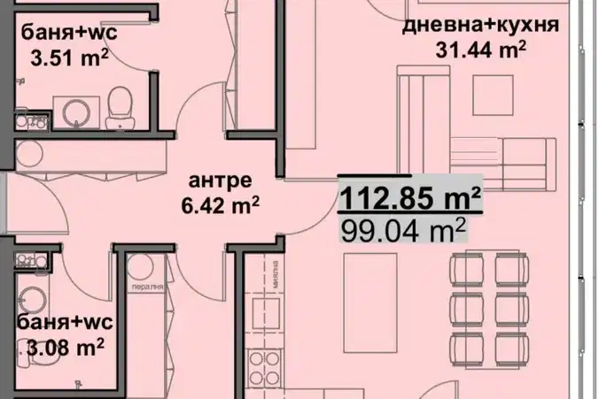 Тристаен апартамент в Бургас, Мадика