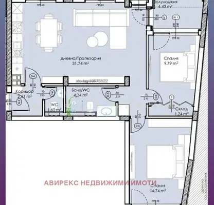Снимка 2 — Тристаен апартамент в Пловдив, Младежки Хълм