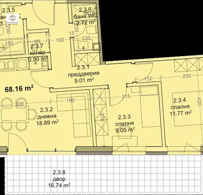 Photo 5 — Three-room apartment in Mladost 1 with terrace-yard