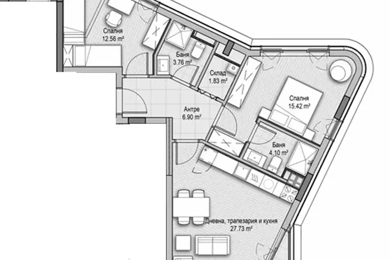 3-bedroom apartment in Sofiya, Vitosha