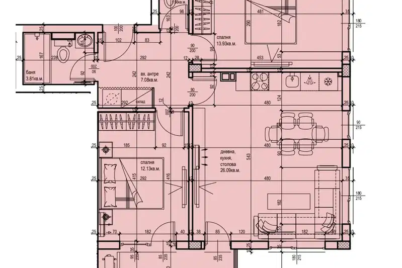 3-bedroom apartment in Plovdiv, Vystanicheski