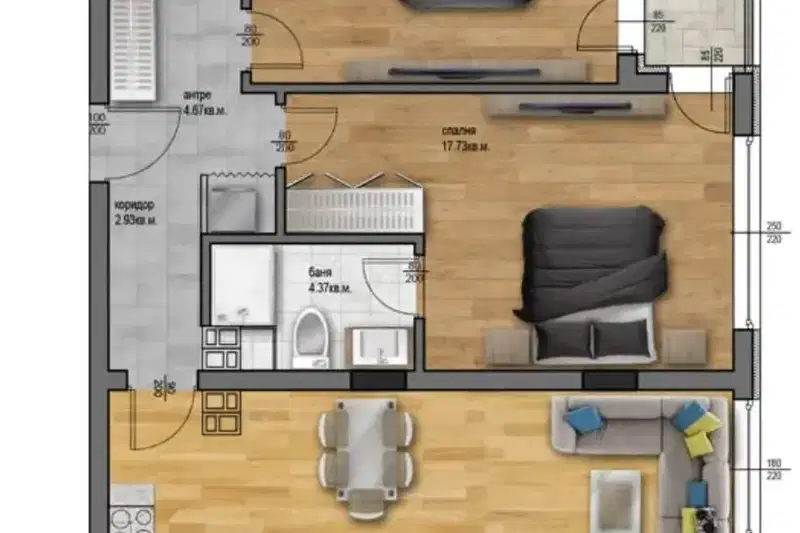 3-bedroom apartment in Plovdiv, Yujen