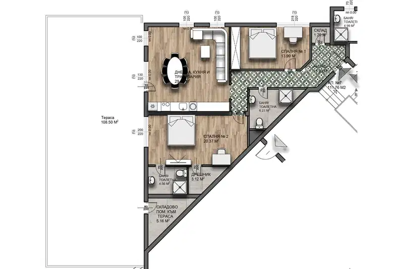 3-bedroom apartment in Oblast Veliko Tyrnovo, Malki Chiflik
