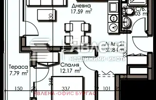 Двустаен апартамент в Бургас, Изгрев