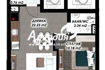 2-bedroom apartment in Plovdiv, Gagarin