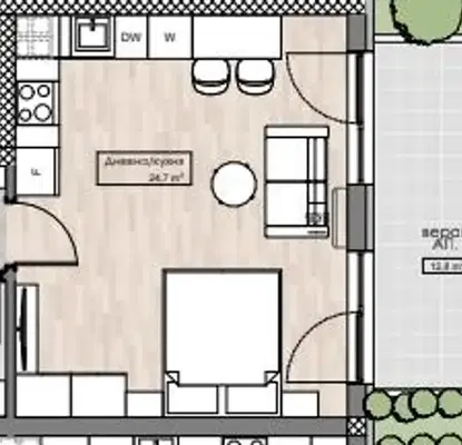 Photo 2 — 1-bedroom apartment in Plovdiv, Kyrshiyaka