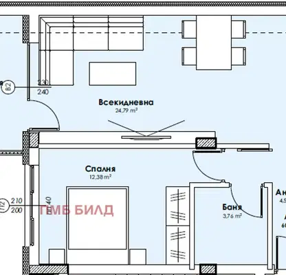 Снимка 5 — Двустаен апартамент в Пловдив, Прослав