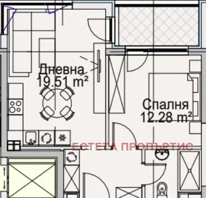 Снимка 2 — Двустаен апартамент в София, м-т Гърдова глава