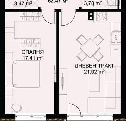 Снимка 5 — Двустаен апартамент във Варна, Бриз
