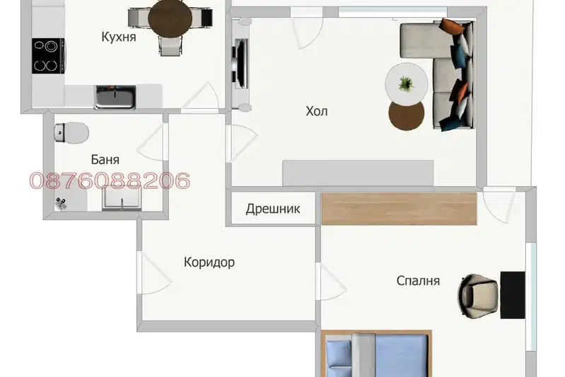 2-bedroom apartment in Ruse, Zdravec