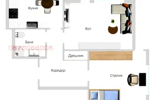 Двустаен апартамент в Русе, Здравец