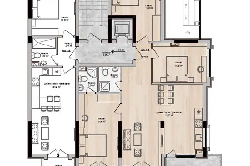4-bedroom apartment in Haskovo, Badema