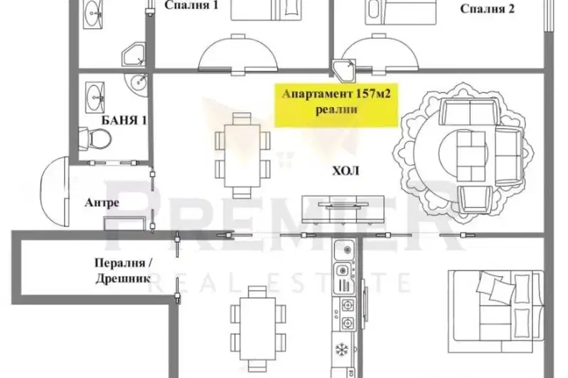 Многостаен апартамент с високи тавани в Център, София