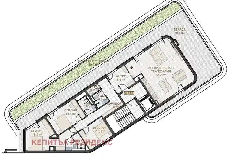4-bedroom apartment in Plovdiv, Centyr