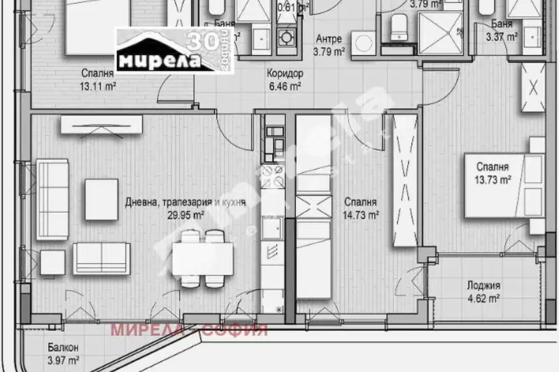 4-bedroom apartment in Sofiya, Dianabad