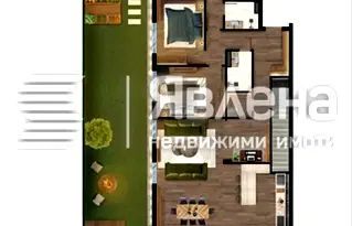 Слънчев тристаен апартамент с две спални в Горубляне, София