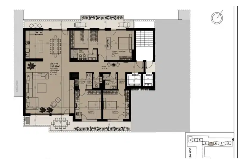 4-bedroom apartment in Burgas, Horizont
