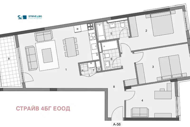 4-bedroom apartment in Sofiya, Manastirski Livadi