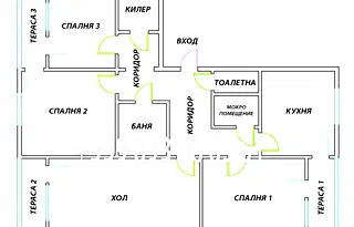 4-стаен апартамент с три тераси в Меден рудник, Бургас