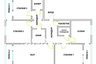 4-стаен апартамент с три тераси в Меден рудник, Бургас