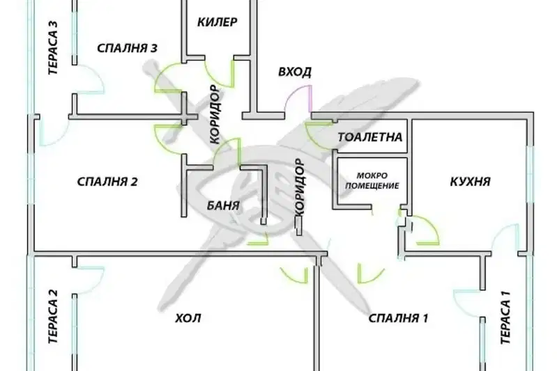 4-стаен апартамент с 3 тераси в Меден рудник, Бургас