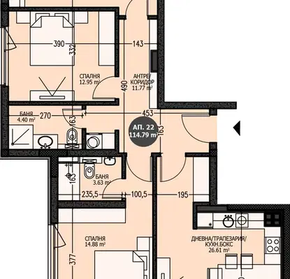 Photo 3 — 4-bedroom apartment in Sofiya, Mladost 4