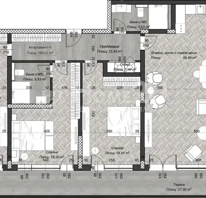 Снимка 2 — Многостаен апартамент в София, Зона Б-18