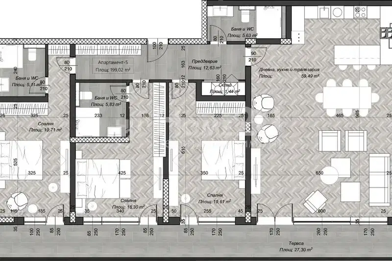 Многостаен апартамент в София, Зона Б-18
