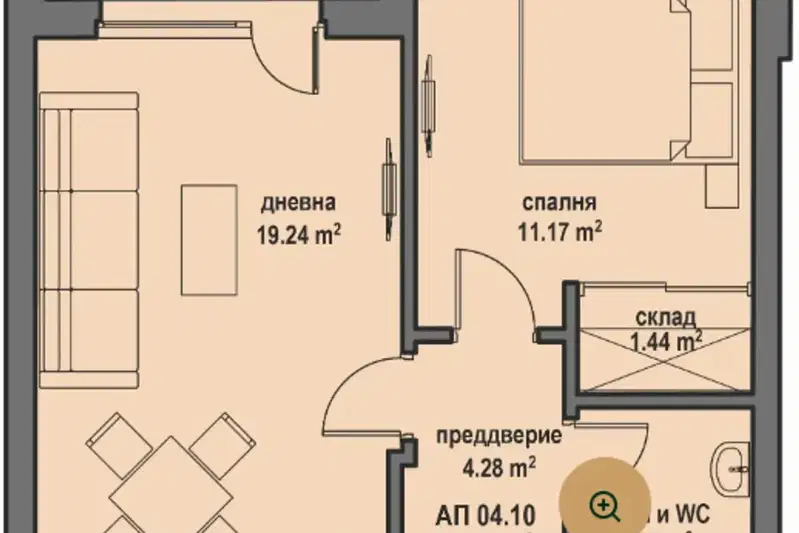 Двустаен апартамент в Банкя