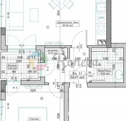Снимка 3 — Двустаен апартамент в Кайсиева градина, Варна с балкон