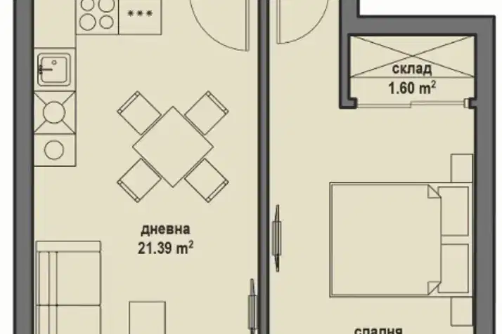2-bedroom apartment in Bankya