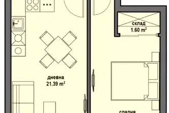 Двустаен апартамент в Банкя