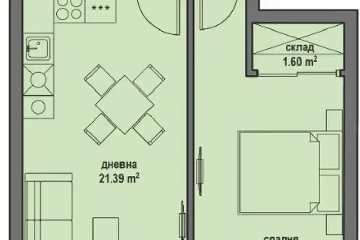 Двустаен апартамент в Банкя