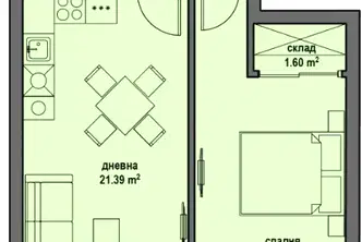 Двустаен апартамент в Банкя