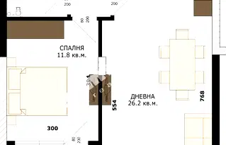 Двустаен апартамент в Кайсиева ина
