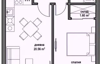 Двустаен апартамент в Банкя