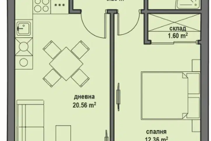 Двустаен апартамент в Банкя