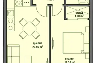 Двустаен апартамент в Банкя
