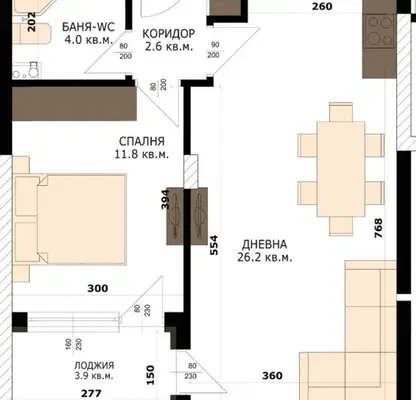 Снимка 3 — Двустаен апартамент в Кайсиева ина