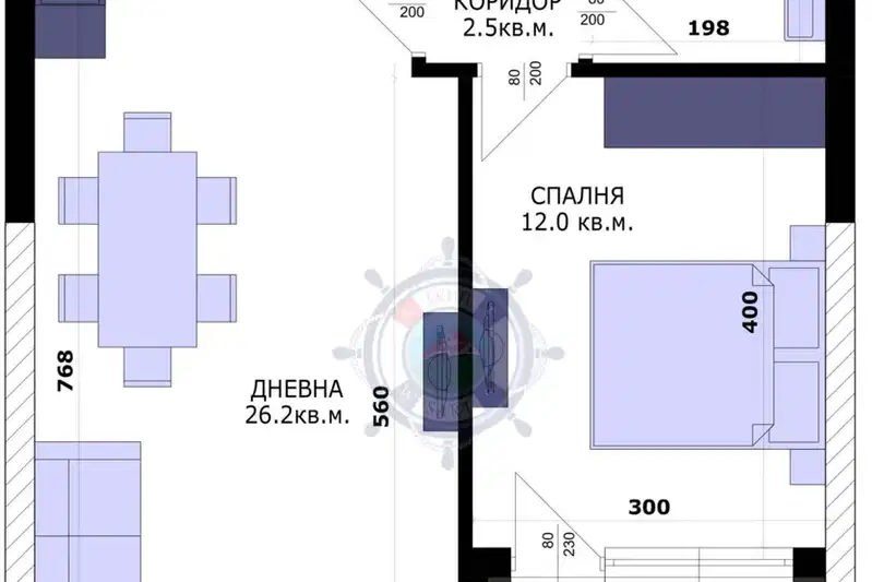 Двустаен апартамент в Кайсиева ина