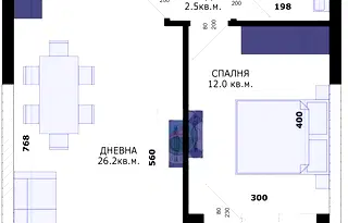 Двустаен апартамент в Кайсиева ина