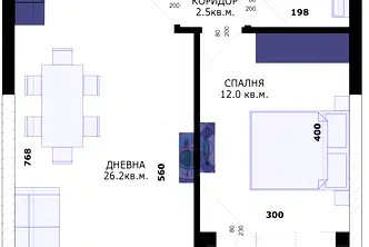 Двустаен апартамент в Кайсиева ина