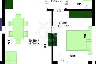 Двустаен апартамент в Кайсиева ина