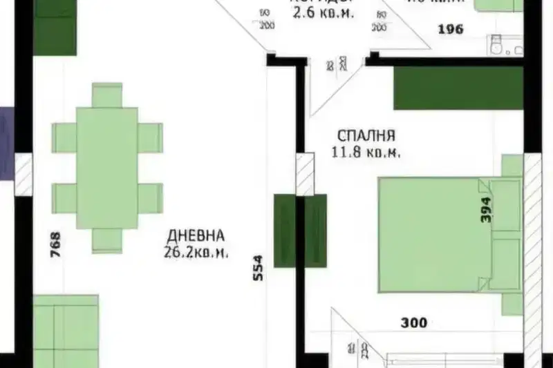 Двустаен апартамент в Кайсиева ина