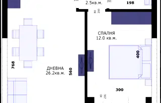 Двустаен апартамент в Кайсиева ина
