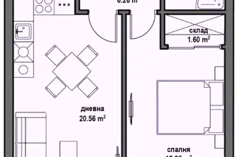 Двустаен апартамент в Банкя