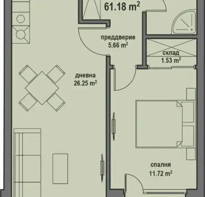 Снимка 2 — Двустаен апартамент в Банкя