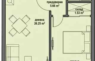 Двустаен апартамент в Банкя