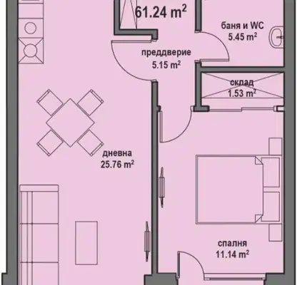Снимка 2 — Двустаен апартамент в Банкя