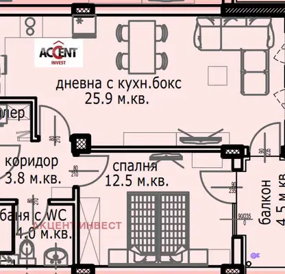 Снимка 2 — Двустаен апартамент в Кайсиева ина